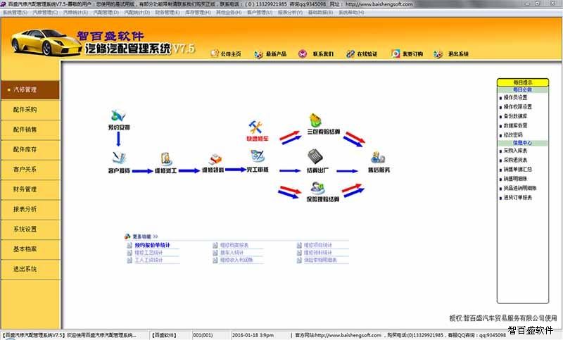 智百盛汽修汽配管理软件