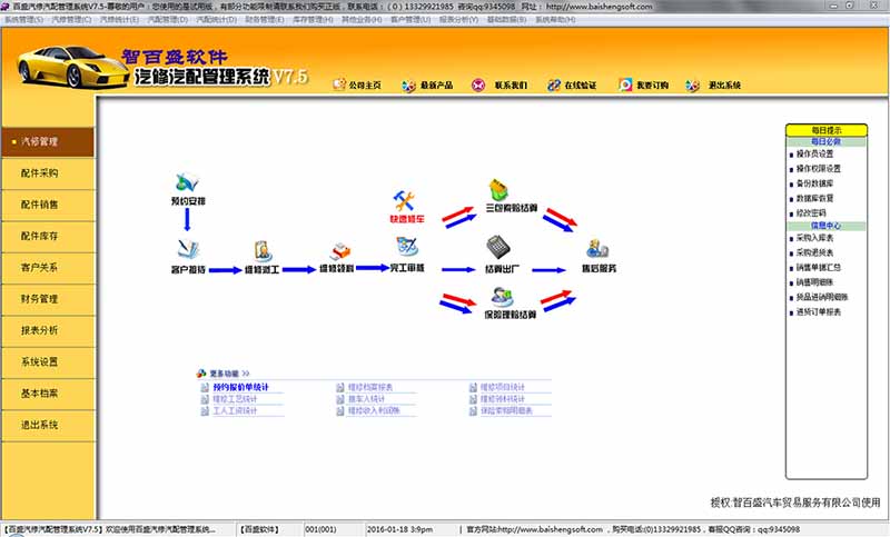 智百盛汽车维修管理软件