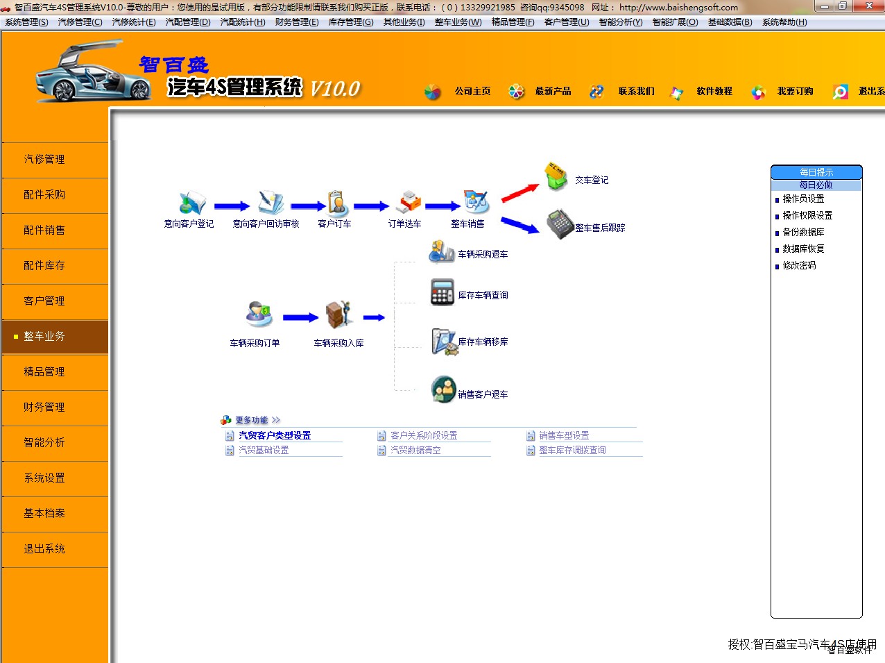 智百盛汽车4S管理软件